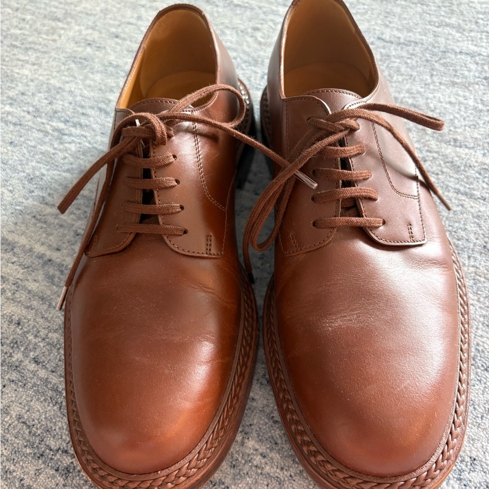 Gucci Men's Brown Leather Derby Shoes